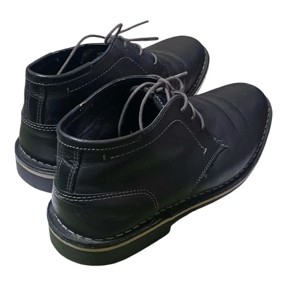 Vintage STEVE MADDEN Leather Harken Chukka Boot Mens Size 7.5 Black